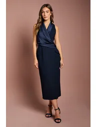 فستان كوست فاشن كحلي ميداكسي بقصة مستقيمة