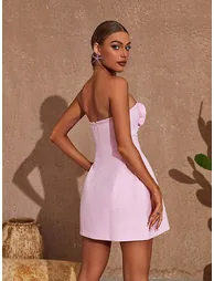 Kinsley Strapless Cutout Mini Dress In Pink - 4