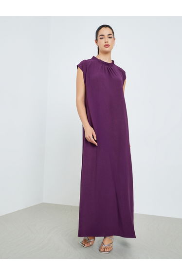 Women Purple Sleeveless A-Line Jalabiya