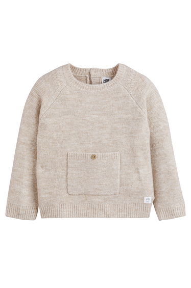 Brushed Knit Jumper/Sweater with Front Pocket