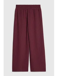 Girls Red Pinstripe Wide Leg Trousers - 3