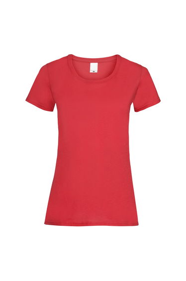 Womens/Ladies Value Fitted Short Sleeve Casual T-Shirt - Bright Red