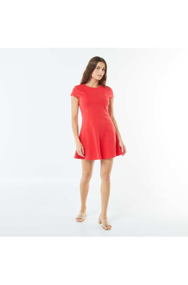 Short skater-style dress RED