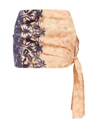 Stone Print Woven Tie Side Mini Skirt - 5