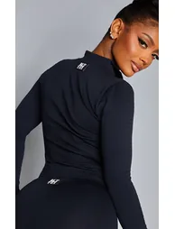 Shape Black Branded Double Zip Gym Top - 3