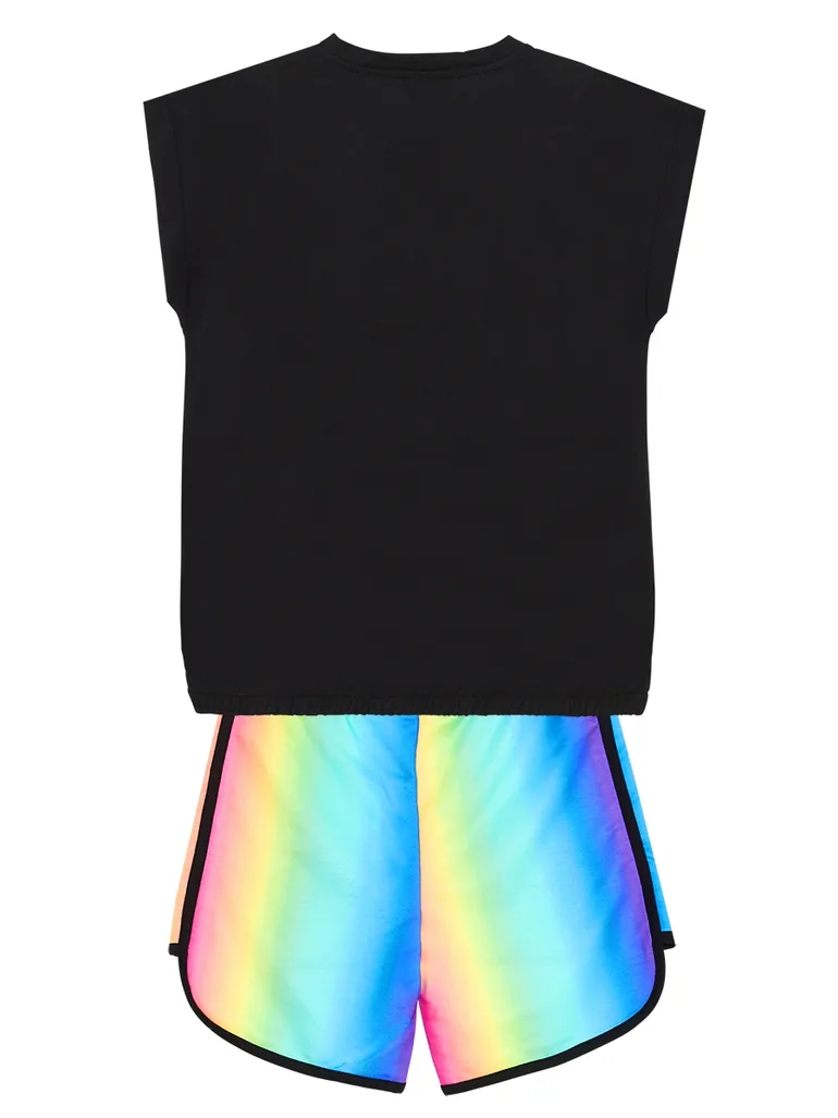 Unicorn Skating Girls T-shirt Shorts Set - 2