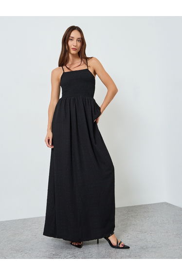 Women Black Strappy Maxi Dress
