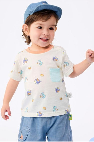Boys' Short Sleeve T-Shirt With Full Print Pattern