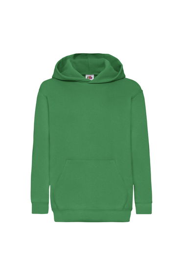 Fruit Of The Loom Childrens Unisex Hooded Sweatshirt / Hoodie - Kelly Green
