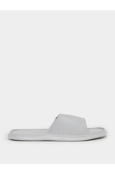Men White Textured Comfort Slides