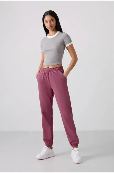 TOMMY Women's High-Waist Relaxed Fleece Joggers