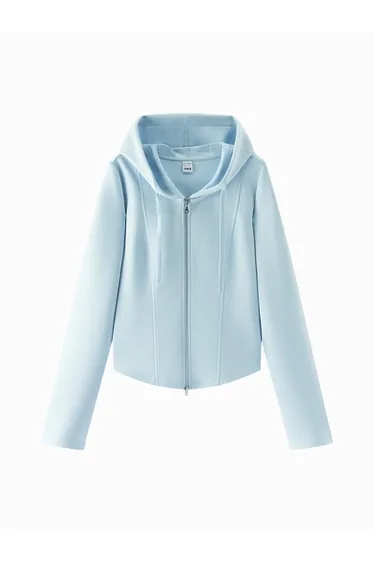 Women's Fitted Zip Up Hoodie with Drawstring Hood
