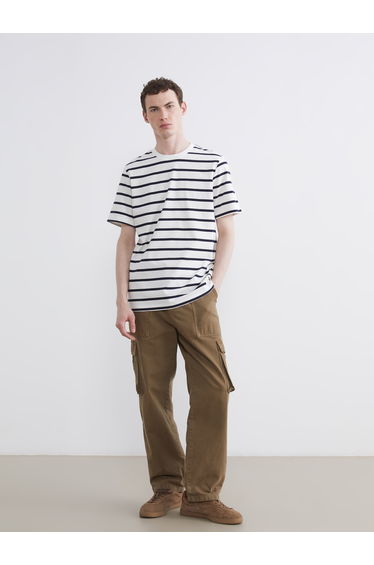 Crew Neck Striped Jersey Men's T-Shirt