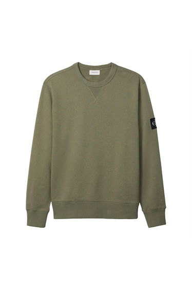Calvin Klein Mens Badge Crew Neck Sweatshirt - Deep Lichen Green