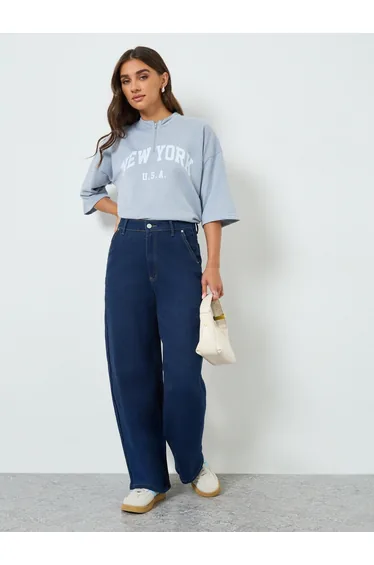 Women High Rise Barrel Fit Jeans