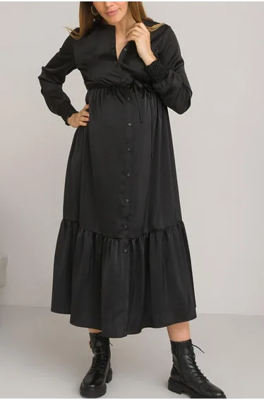 فستان ميداكسي بأزرار - للحوامل