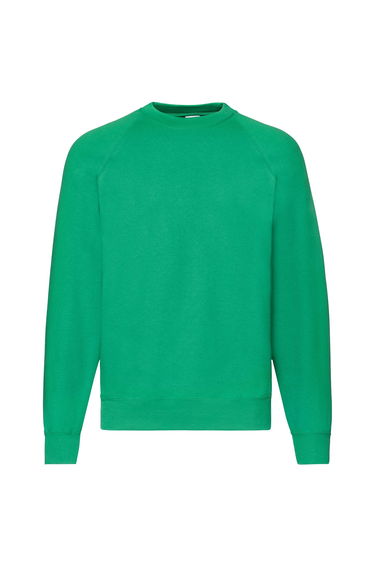 Fruit Of The Loom Mens Classic 80/20 Raglan Sweatshirt - Kelly Green