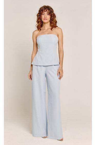 Blue Tailored Longline Bandeau Jumpsuit