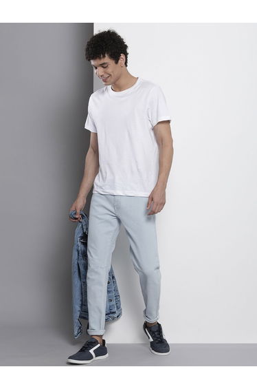 Men Carrot Fit Solid Jeans
