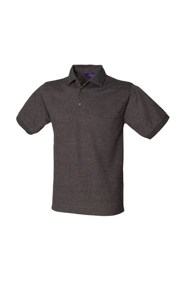 Henbury Mens Polycotton Heavy Polo Shirt - Charcoal