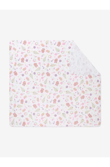 Baby Girls Sweet Gingerbread Swaddle Blanket in White