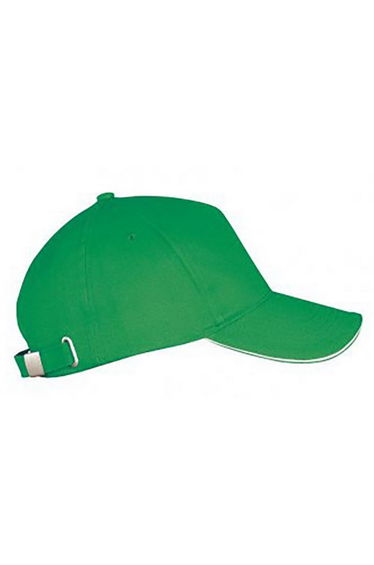 SOLS Unisex Long Beach Cap - Kelly Green/White