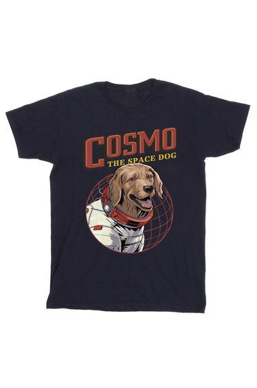 Guardians Of The Galaxy Volume 3 Girls Cosmo The Spacedog T-Shirt - Navy Blue