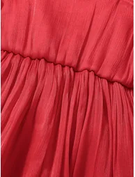 Girls Red Ruffled Detail Dress with Bow - 4