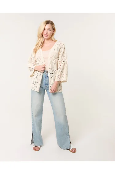 Crochet Tie Front Cardigan