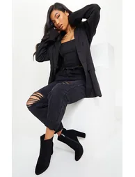 Black Behati Faux Suede Ankle Boots - 1