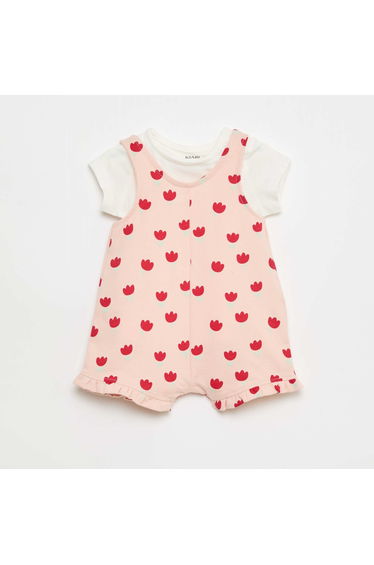 2-Piece T-shirt + Romper Set PINK