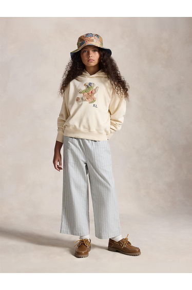Ralph Lauren Girls Polo Bear Hoodie in Ivory