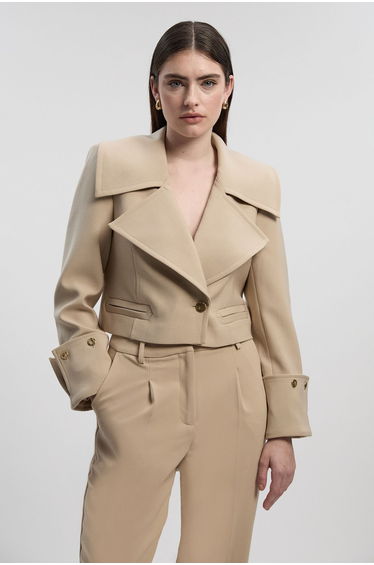 Polished Tailored Button Detail Jacket