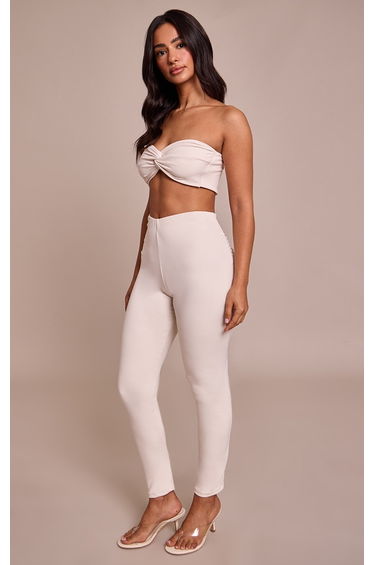 Petite Ecru Super Soft Bandeau Twist Front Top