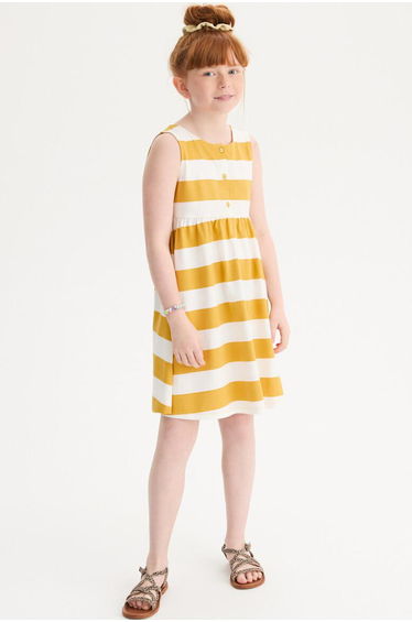Sleeveless Striped Flared Dress