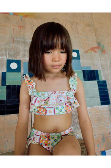 Bikini Aop Stripes, White