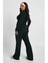 Plus Super Soft High Waist Flared Legging - black - 1