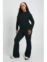Plus Super Soft High Waist Flared Legging - black - 2