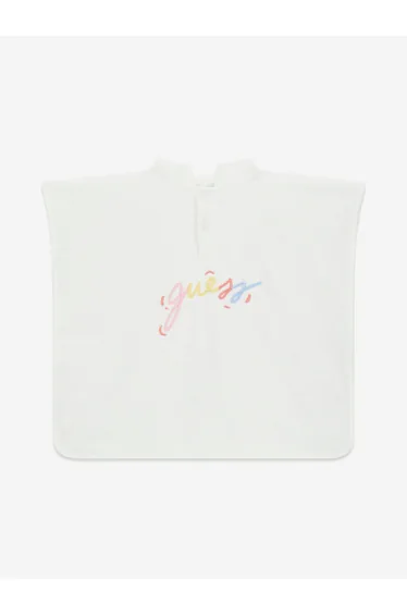 Guess Baby Hooded Poncho Towel in White