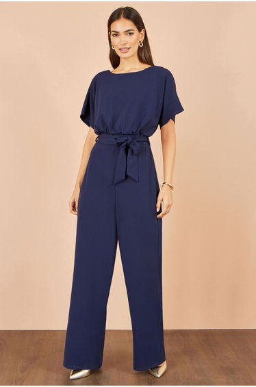 Yumi Navy Batwing Stretch Jumpsuit