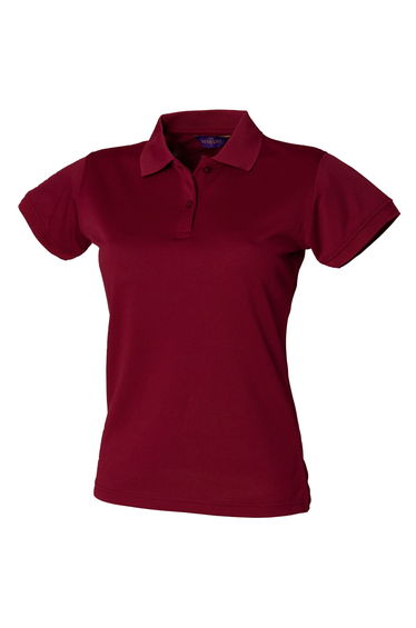 Henbury Womens/Ladies Coolplus® Fitted Polo Shirt - Burgundy