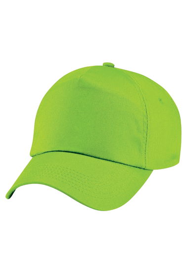 Beechfield Plain Unisex Junior Original 5 Panel Baseball Cap - Lime Green
