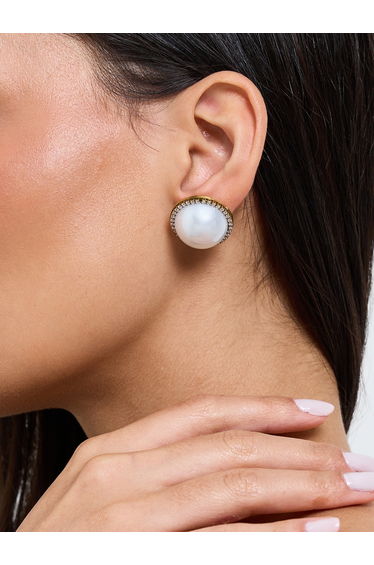 Embellished Pearl Stud Earrings