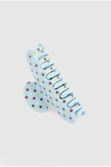 Baby Blue Polka Dot Claw Clip - baby blue product thumbnail 3
