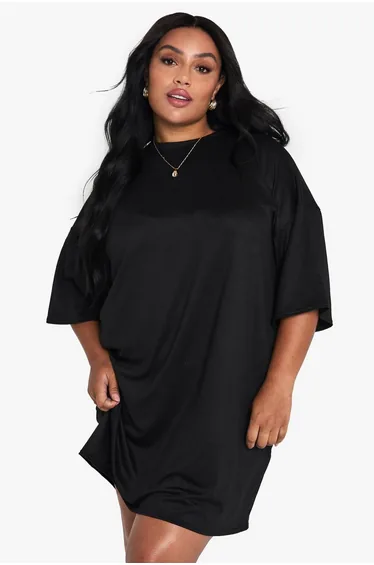 PLUS T SHIRT MINI DRESS