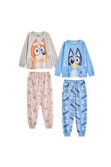 Bluey Childrens/Kids Characters Long Pyjama Set (Pack of 2) - Multicoloured