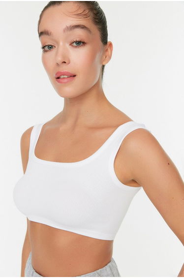 Sports Bra - White - Plain