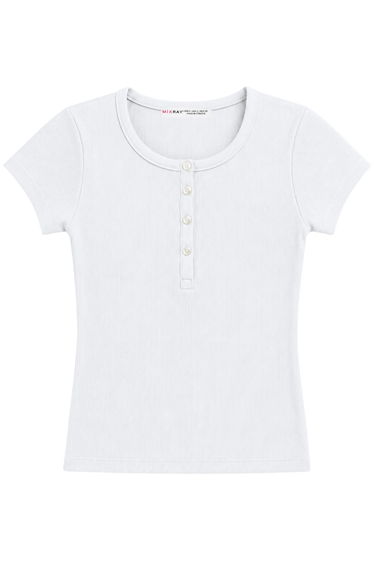 MIXRAY Cotton Fitted Button Tank Top