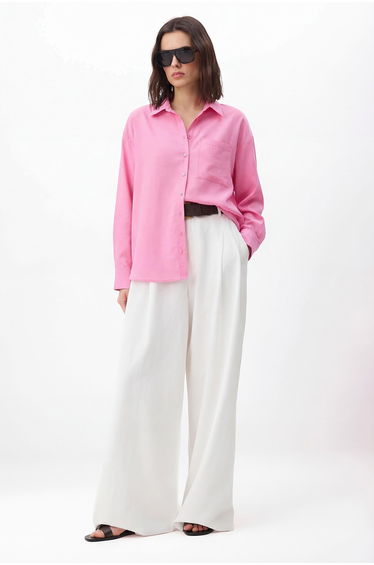 Pink Wide Fit Modal Shirt