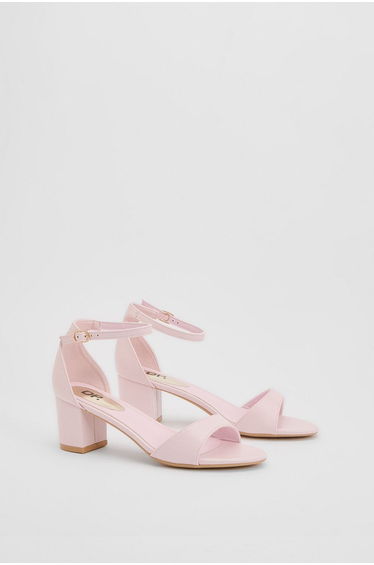 Rory Faux Leather Block Heel 2 Part Sandals